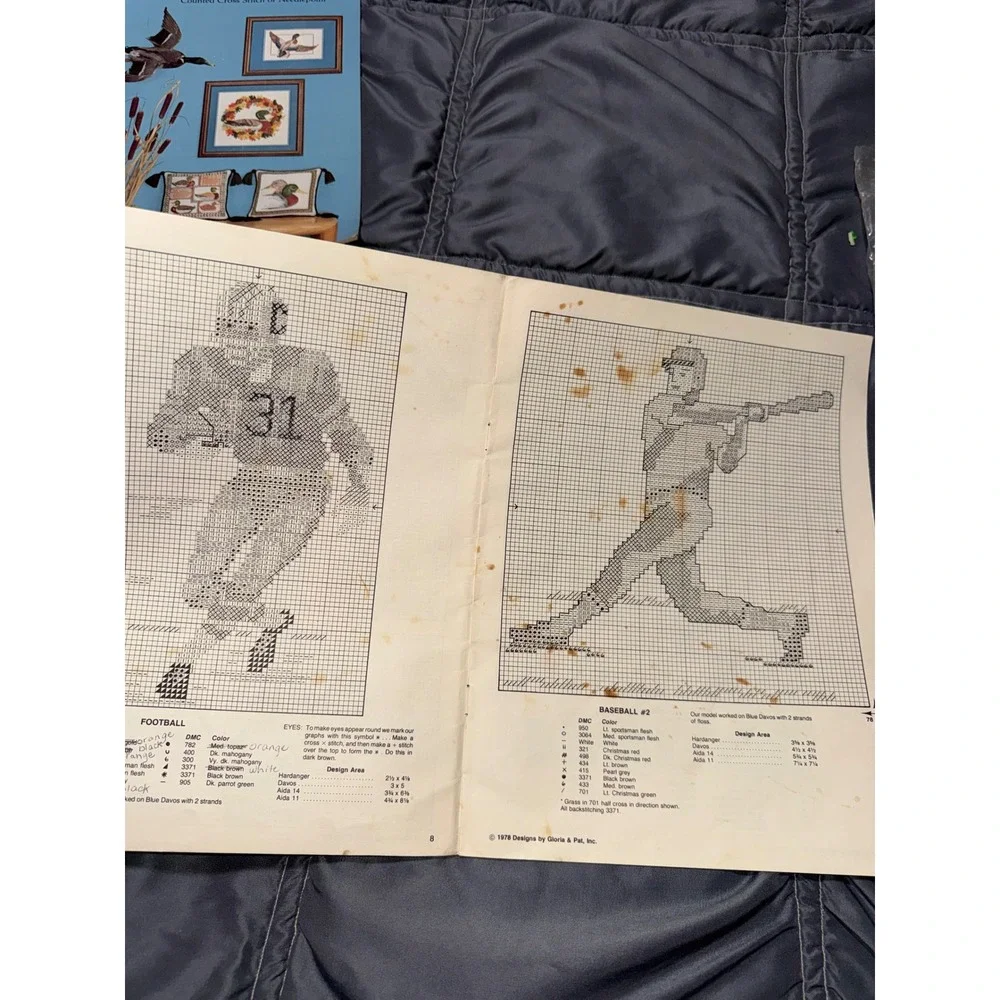 Vtg 1978 Designs by Gloria & Pat Sports That Count Cross Stitch Pattern Book 7